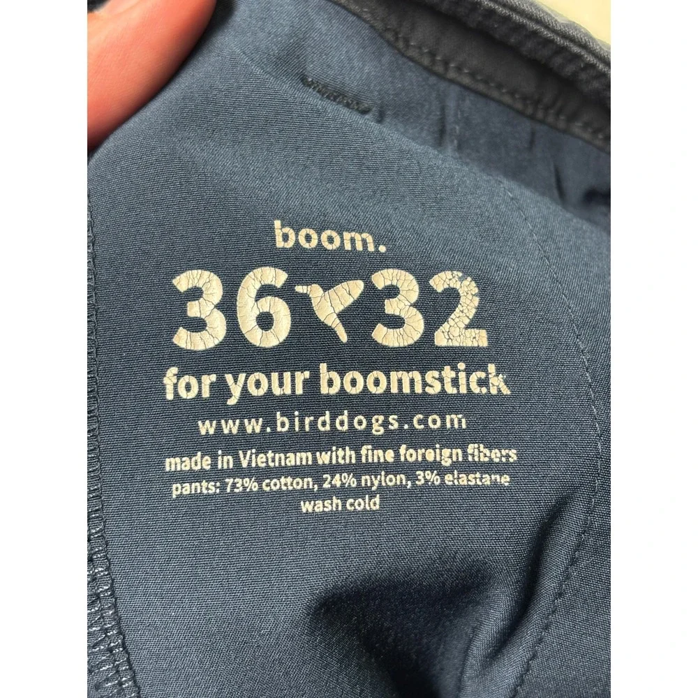 Birddogs Mens Navy Blue Performance Pants Chino Stretch 36x32 Flat Front‎